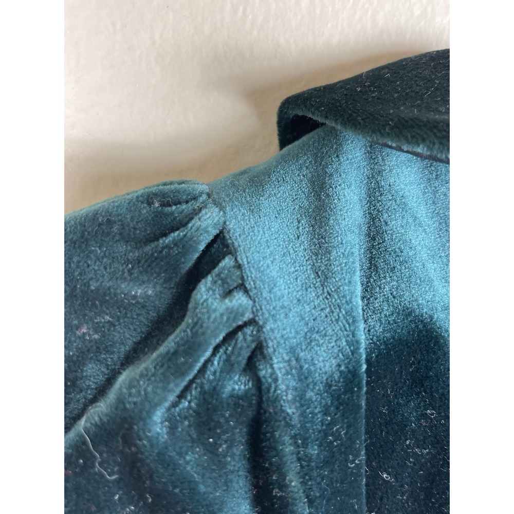 VTG Laura Ashley Girls 2 Years Green Velvet Christmas Holiday Smocked Dress - Picture 10 of 11